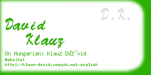 david klauz business card